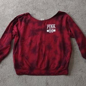 Womens pink off the shoulder sweatshirt